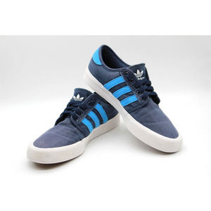 Adidas Mens Seeley Blue Gum Sole Casual Shoes Skateboard Sneakers Size 10 H01238